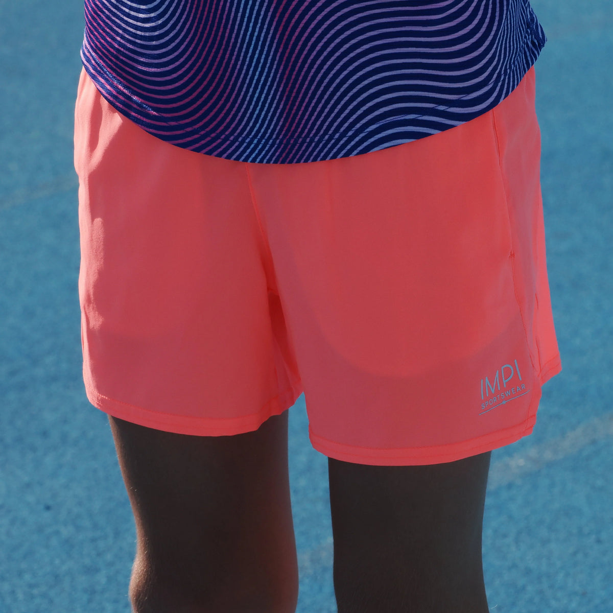 IMPI Boys Running Short - Neon Coral