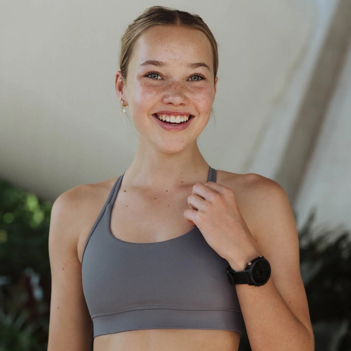 Girls Loop Crop Top - Steel Grey - IMPI Sportswear