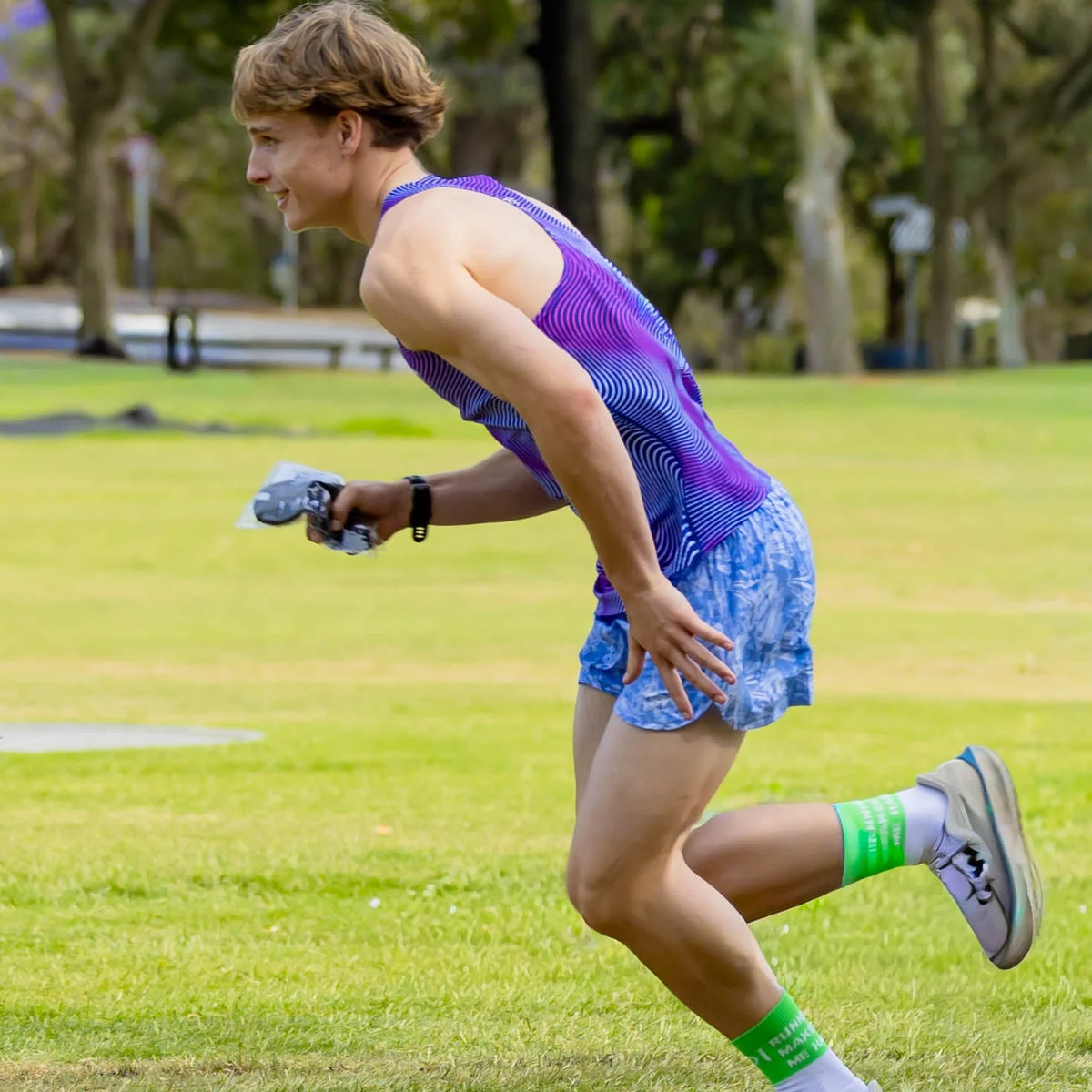 IMPI Boys Splittie Running Short - Paint Me Blue