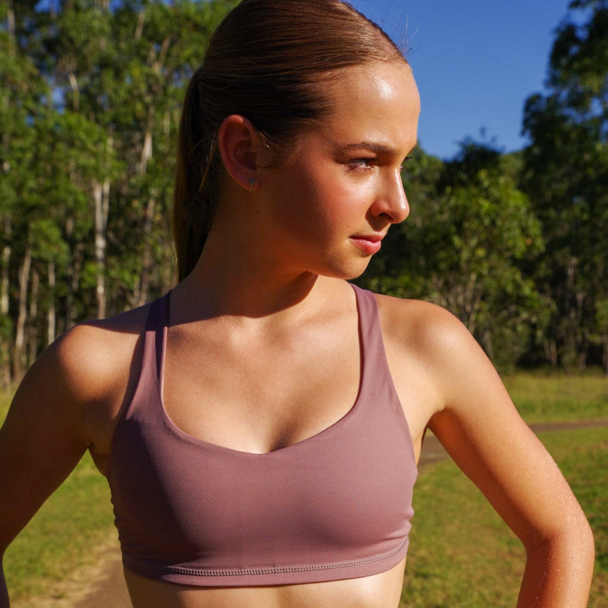 IMPI Strappy Running Bra Top - All Natural