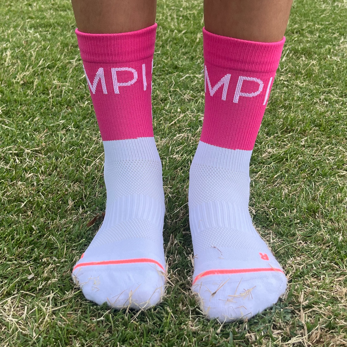 girls pink running socks