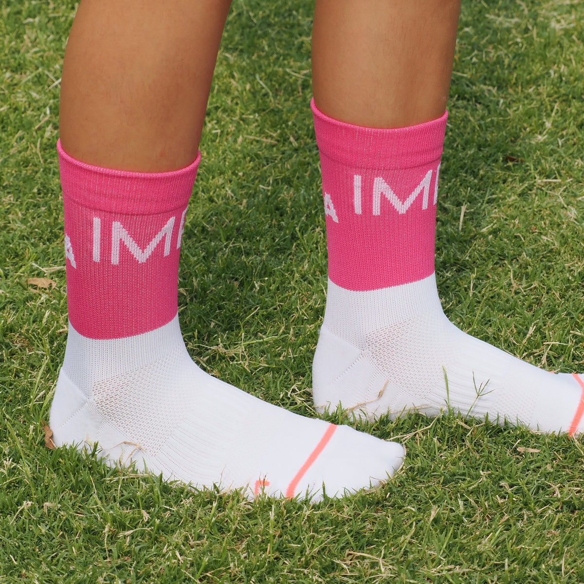 girls pink running socks