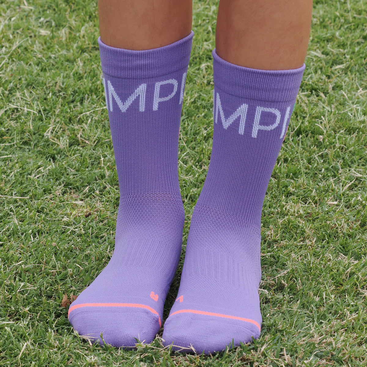 girls purple running socks