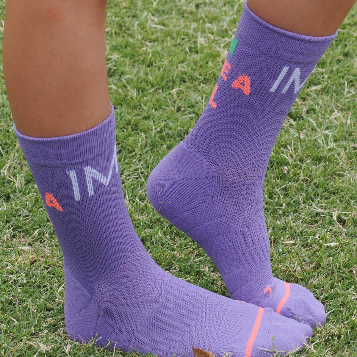 girls purple running socks
