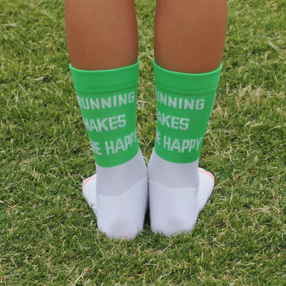 girls green running socks