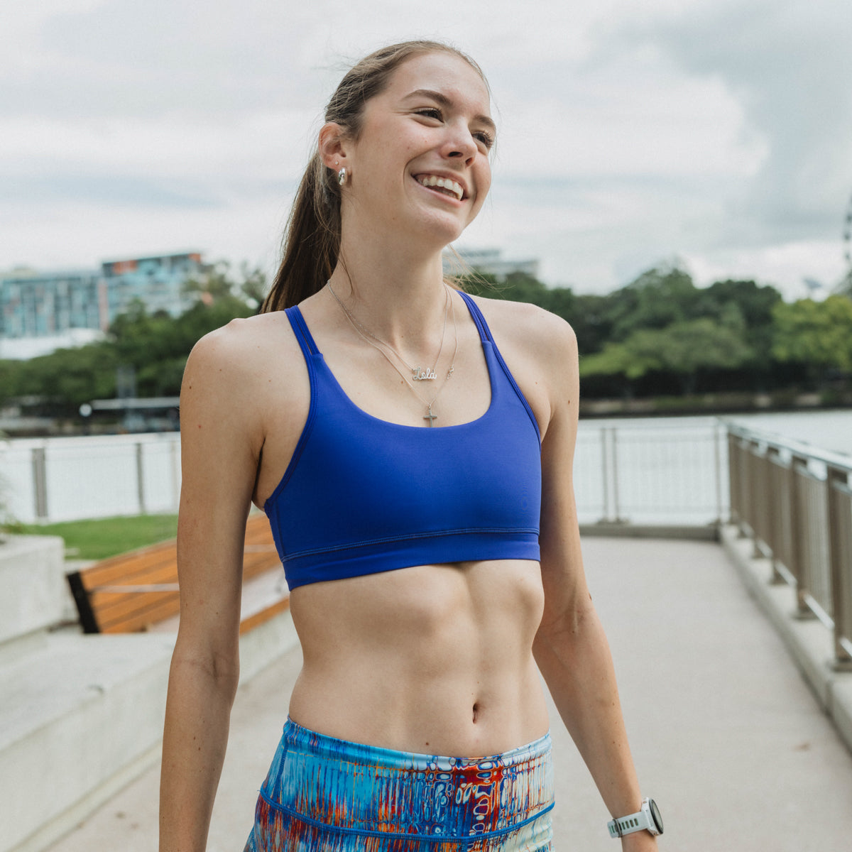 blue crop top