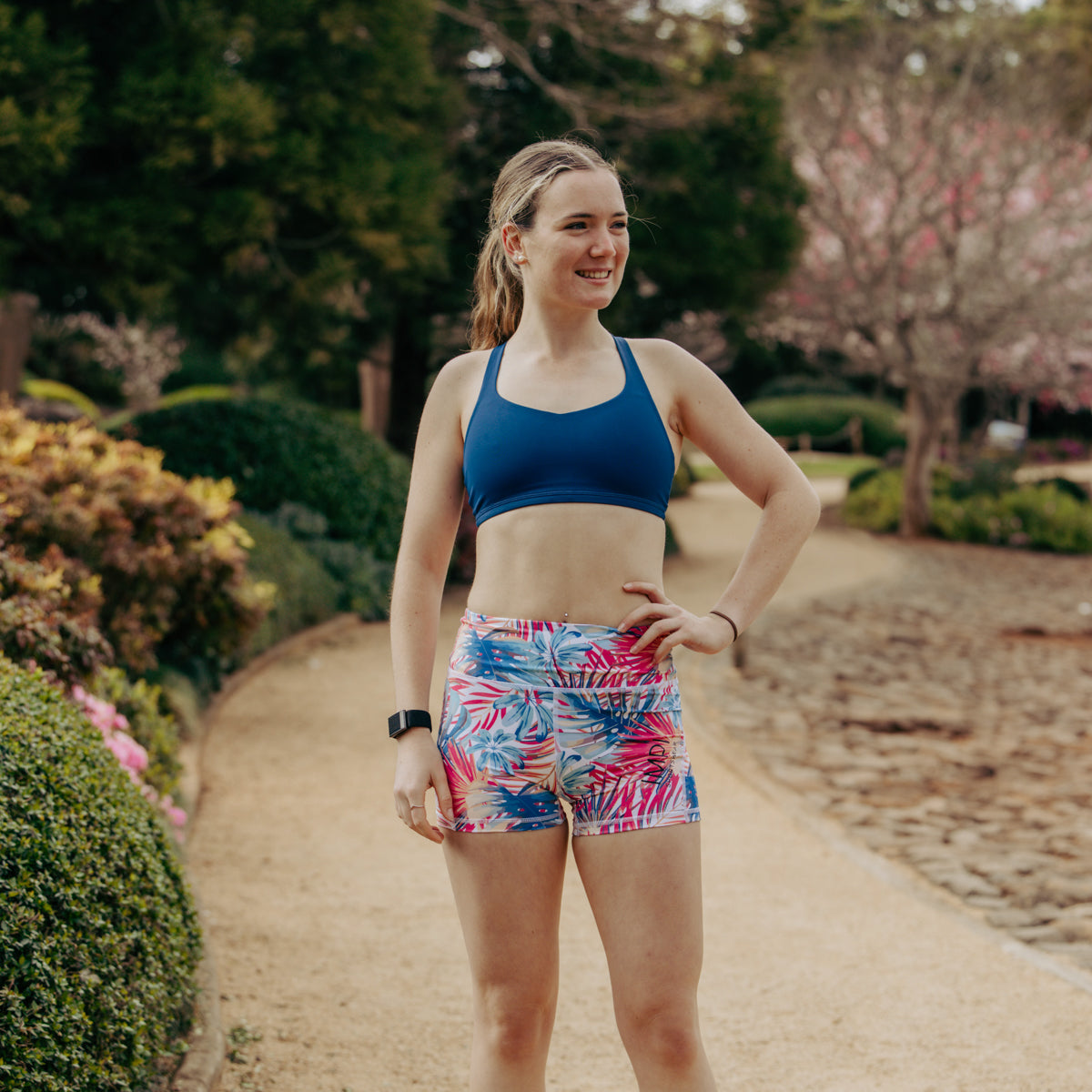 IMPI High Waisted Running Short - Coral Jungle