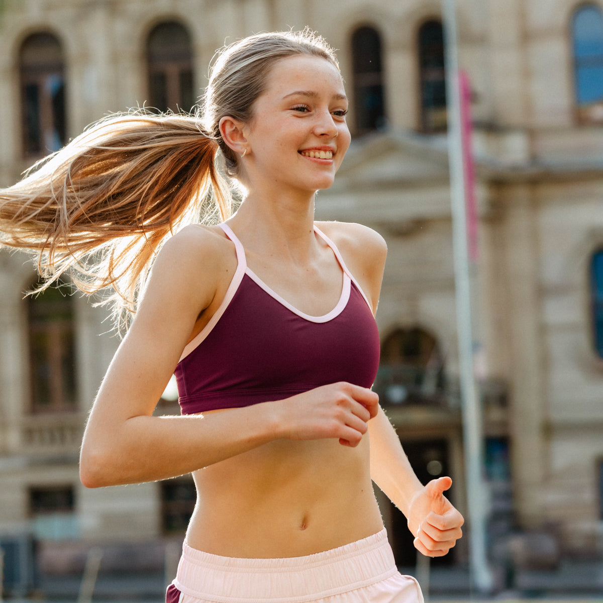 girls choc berry running crop