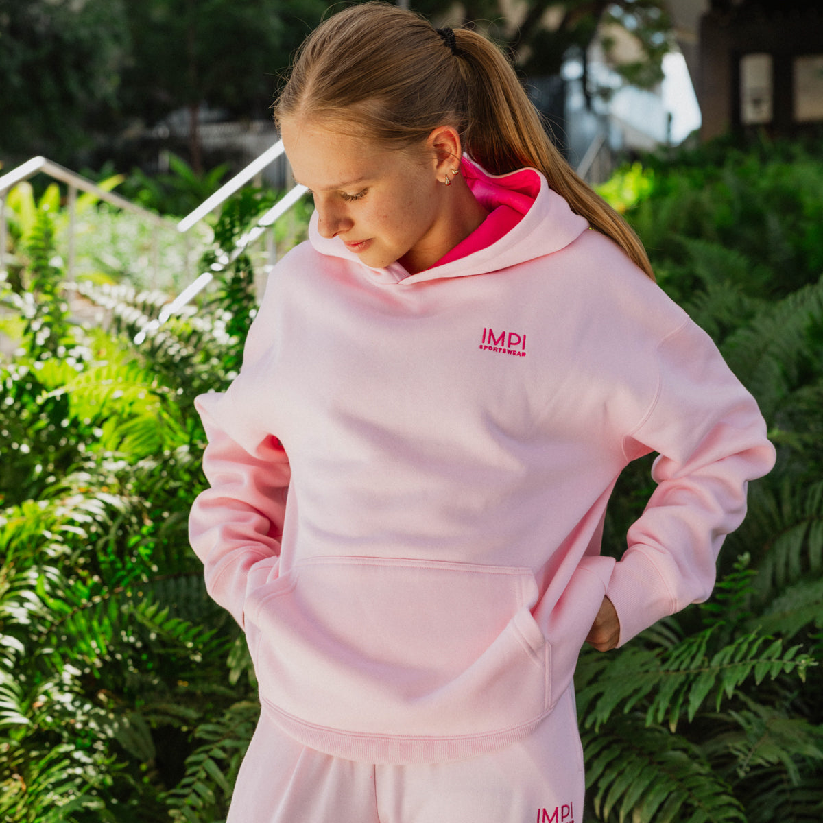 girls pink tracksuit top