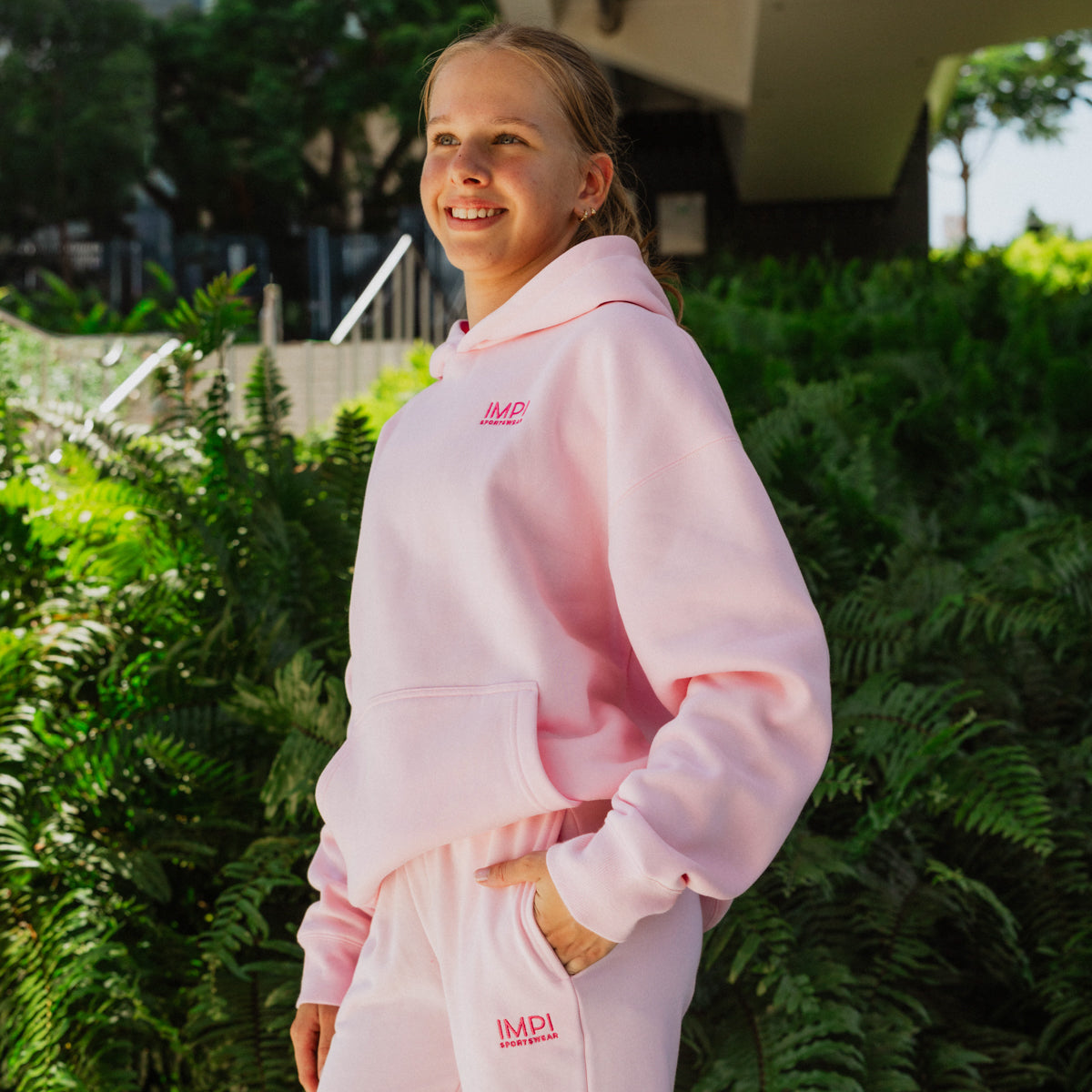 girls pink tracksuit top