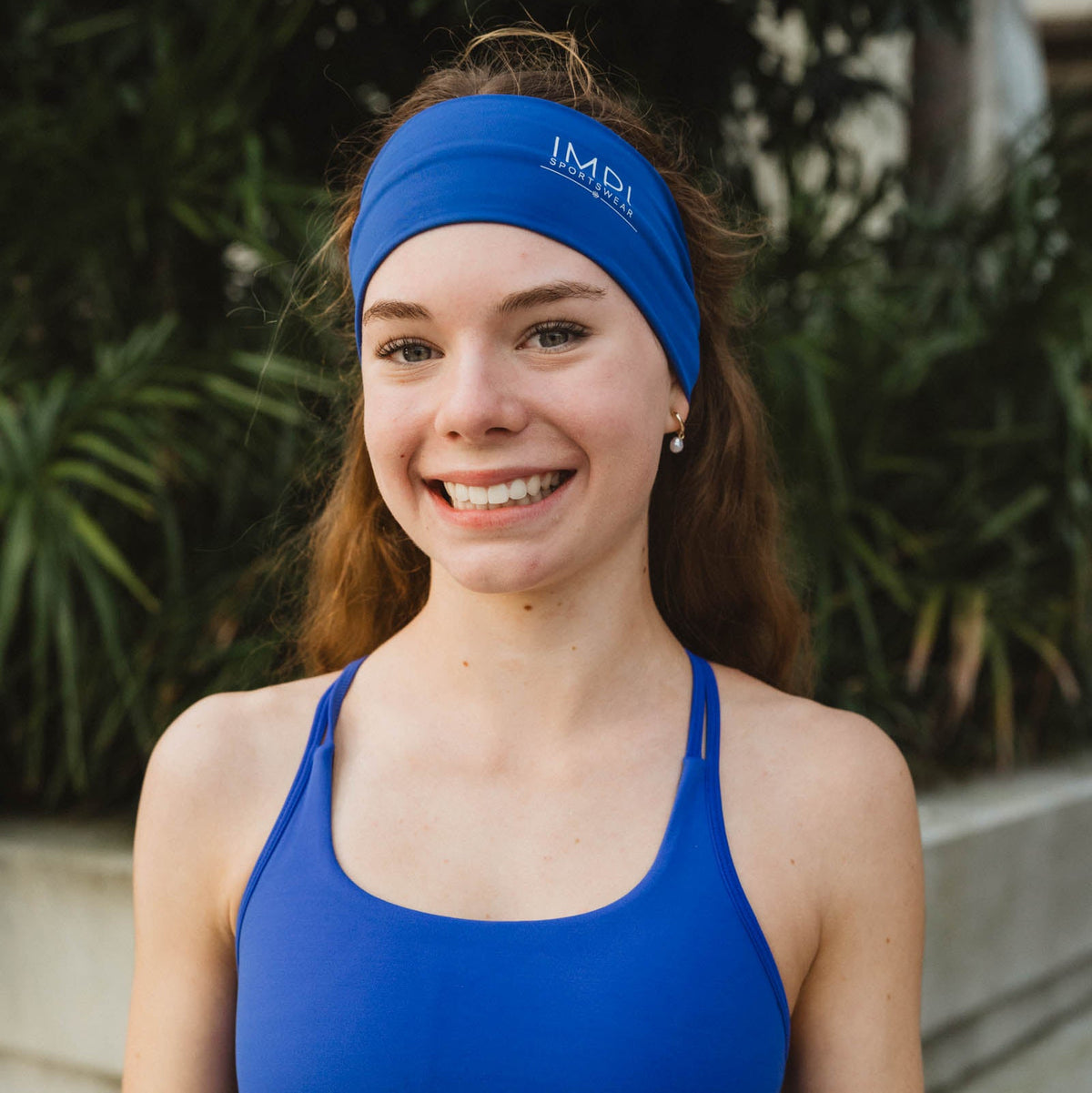 blue running headband