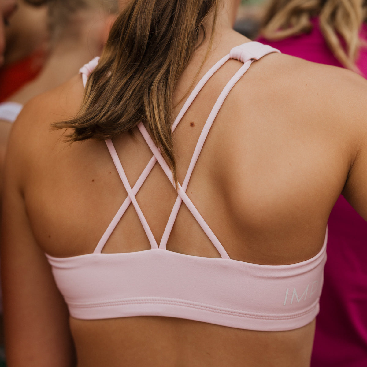 IMPI Strappy Girls Crop Top - Pink Sorbet