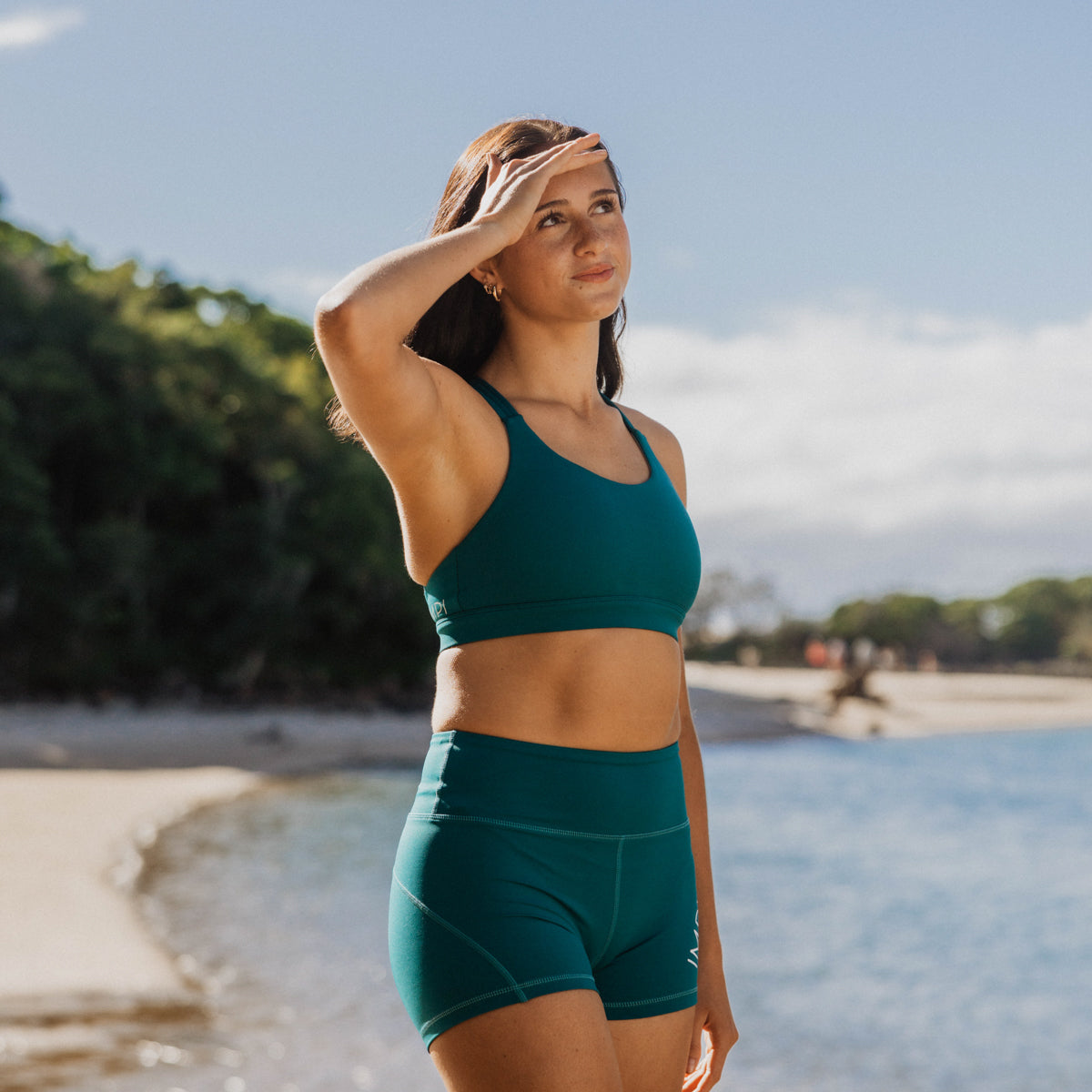 IMPI High Waist Bike Shorts - Emerald Teal