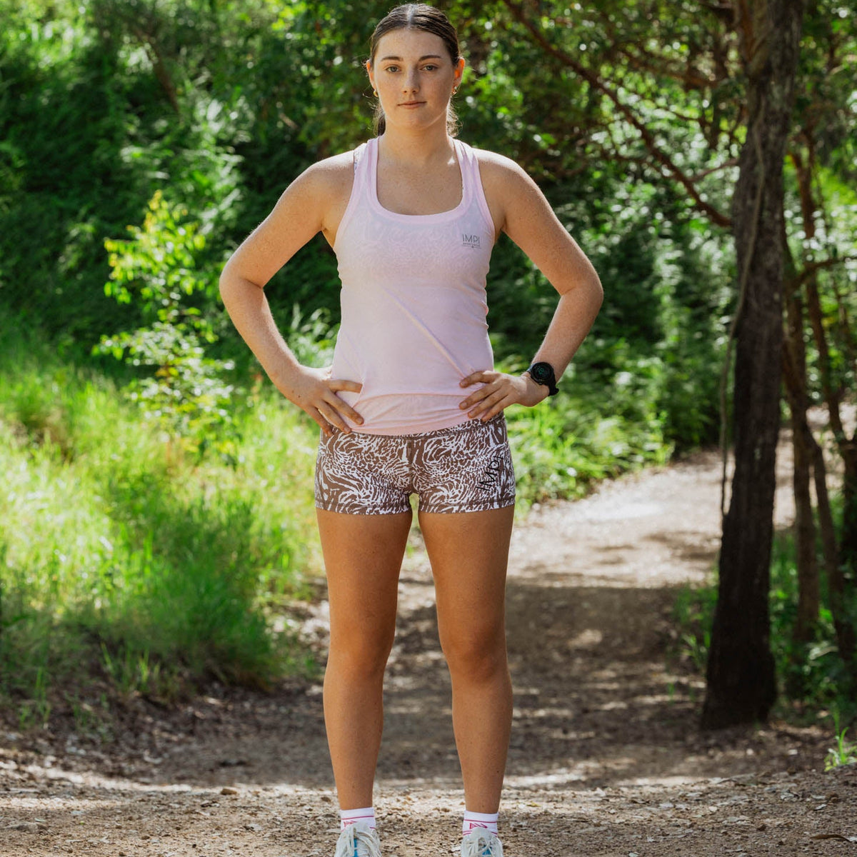 brown animal print  bike shorts
