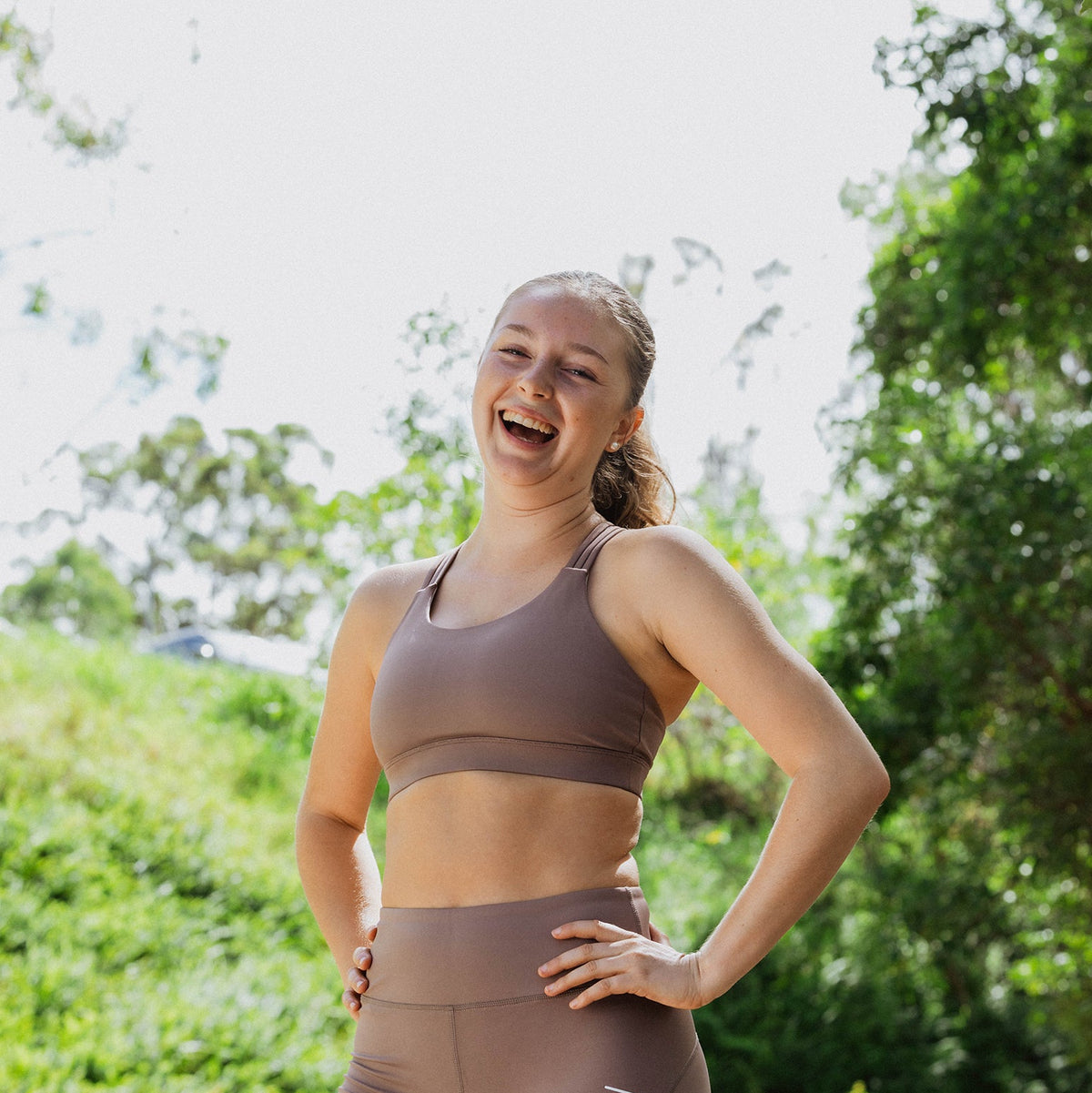 brown sports bra