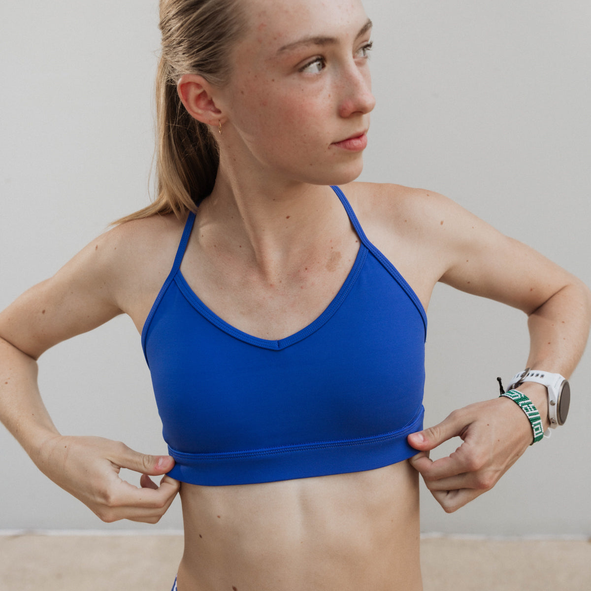 girls blue sports bra