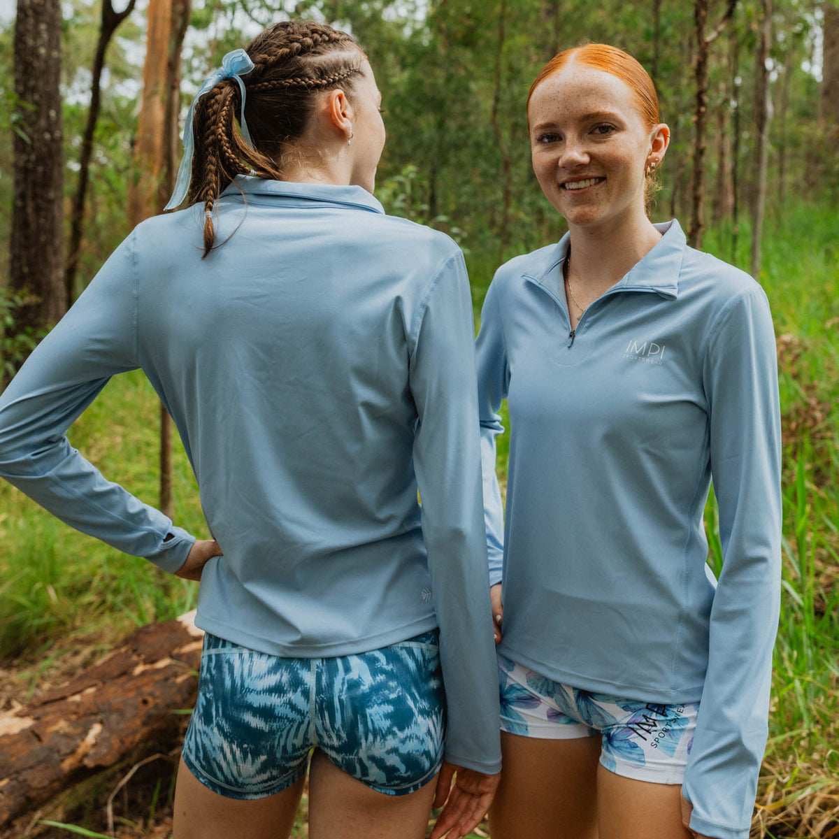 blue long sleeve running top