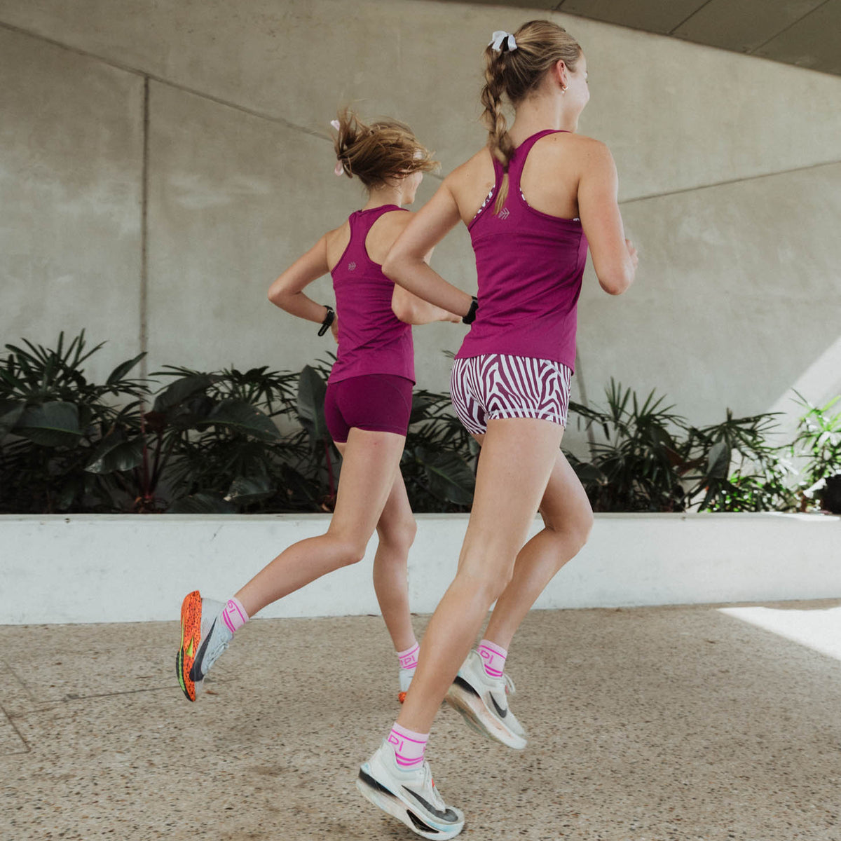 berry zebra running shorts