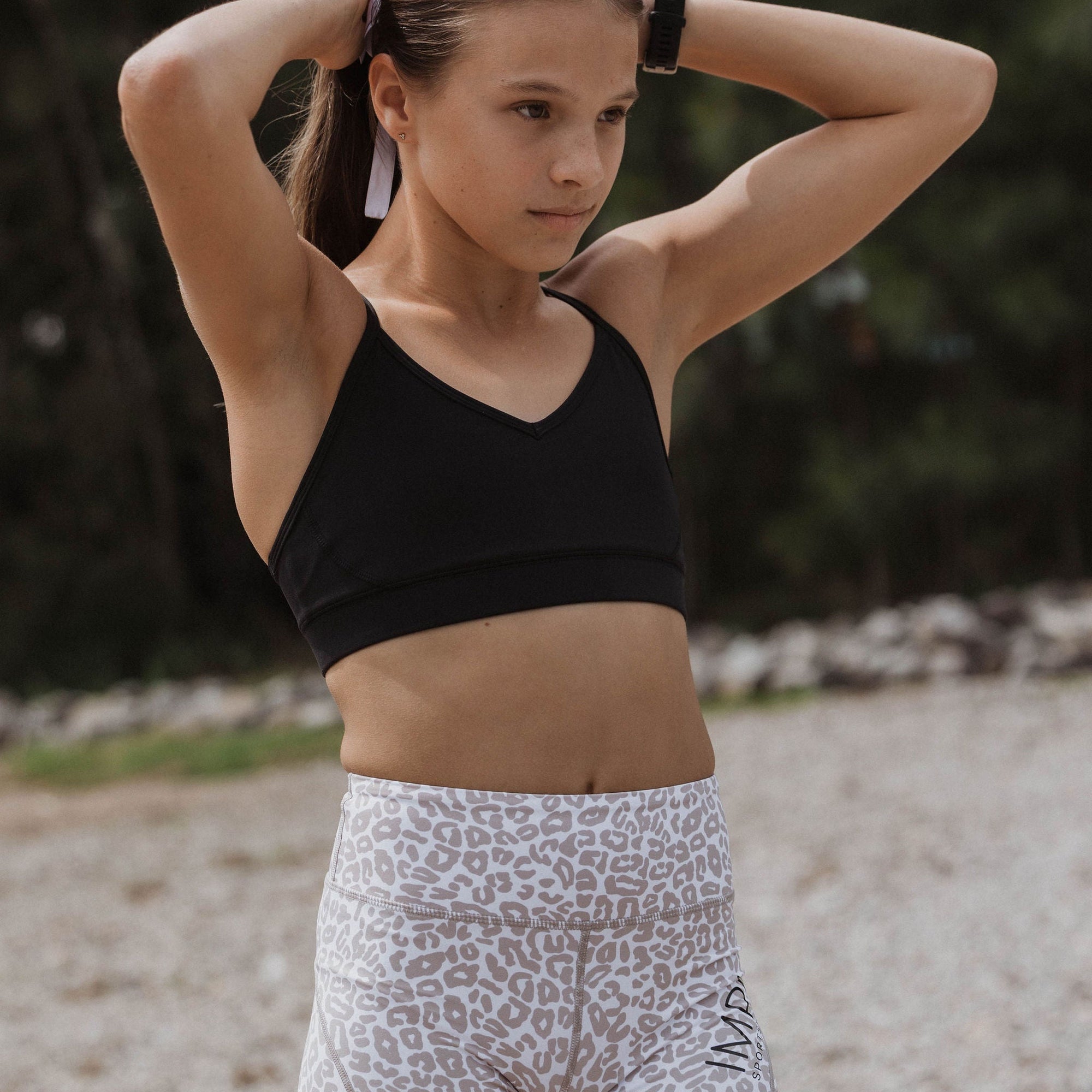 teen sports bra black