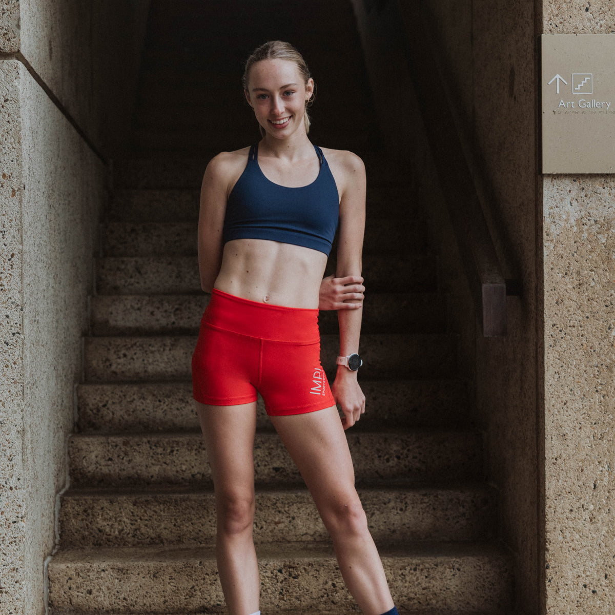 IMPI High Waisted Running Short - Red