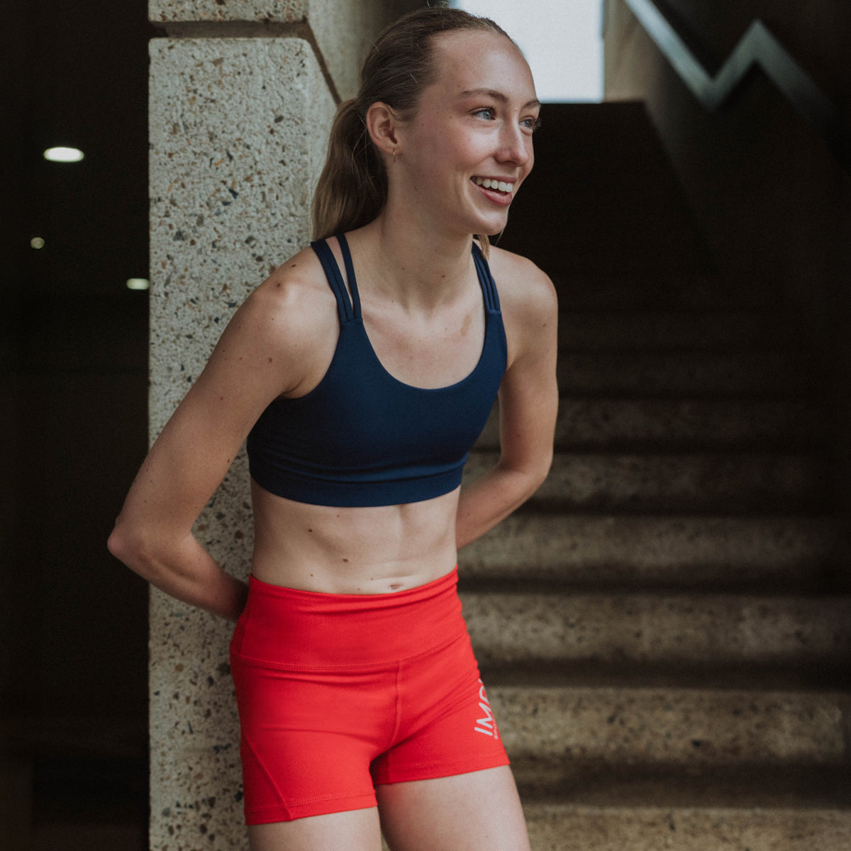 IMPI High Waisted Running Short - Red
