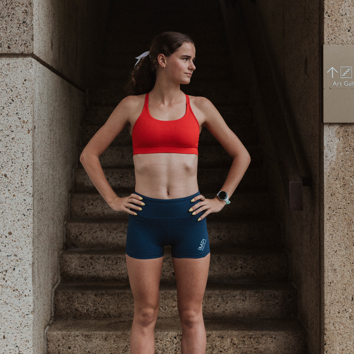 IMPI High Waisted Running Shorts - Navy