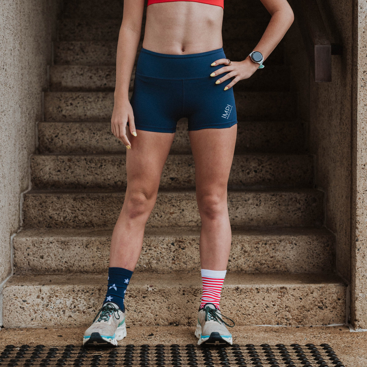 IMPI High Waisted Running Shorts - Navy