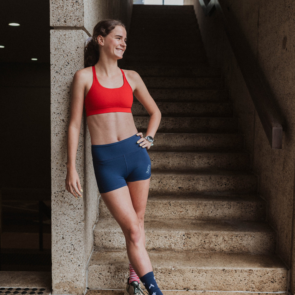 IMPI High Waisted Running Shorts - Navy
