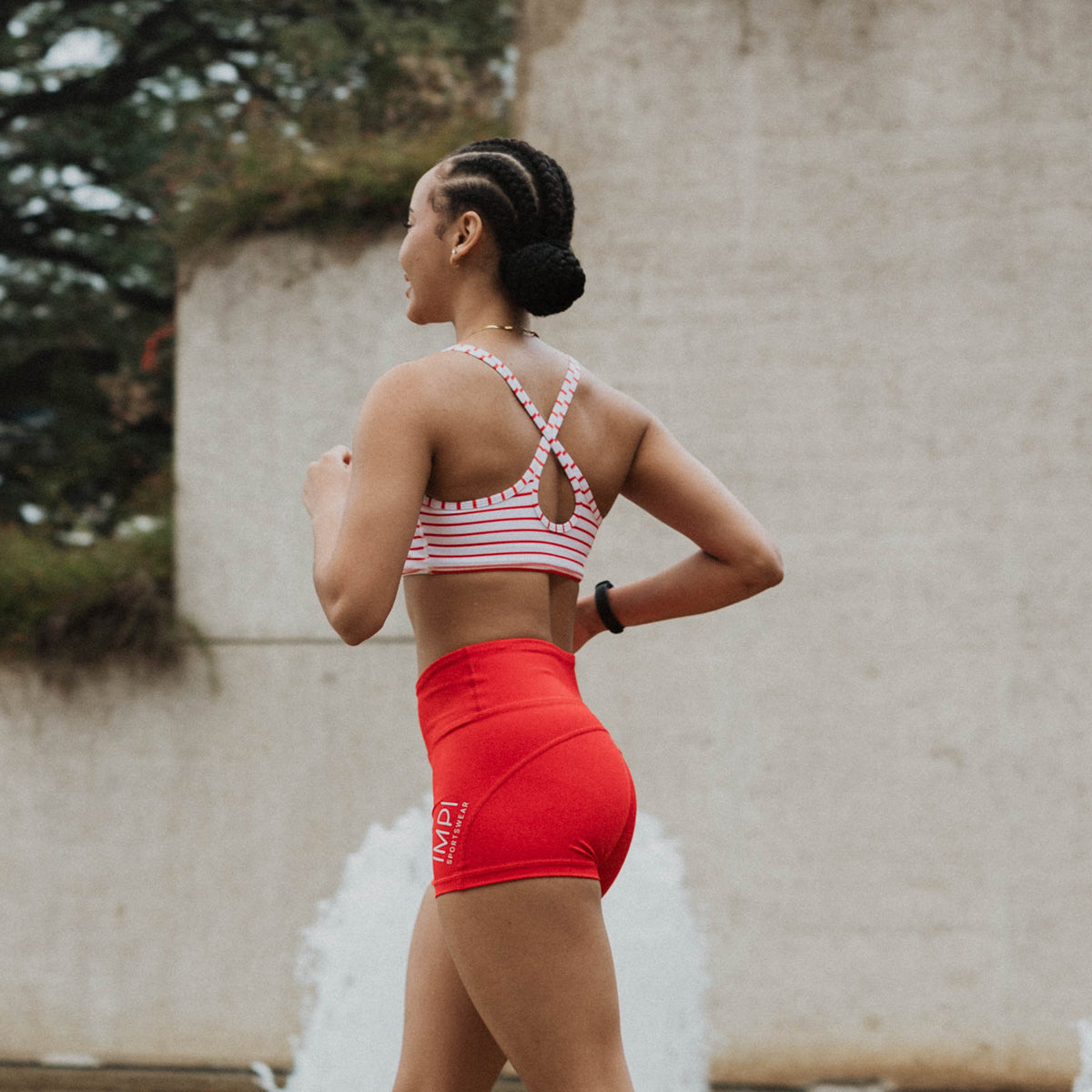 IMPI High Waisted Running Short - Red
