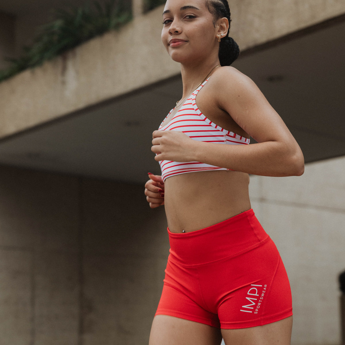IMPI High Waisted Running Short - Red