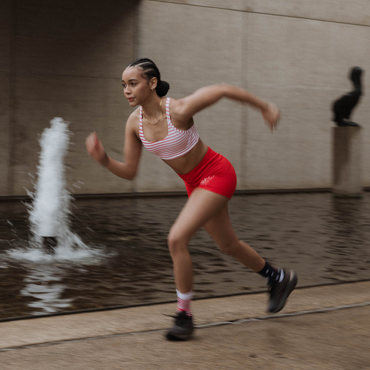 IMPI High Waisted Running Short - Red