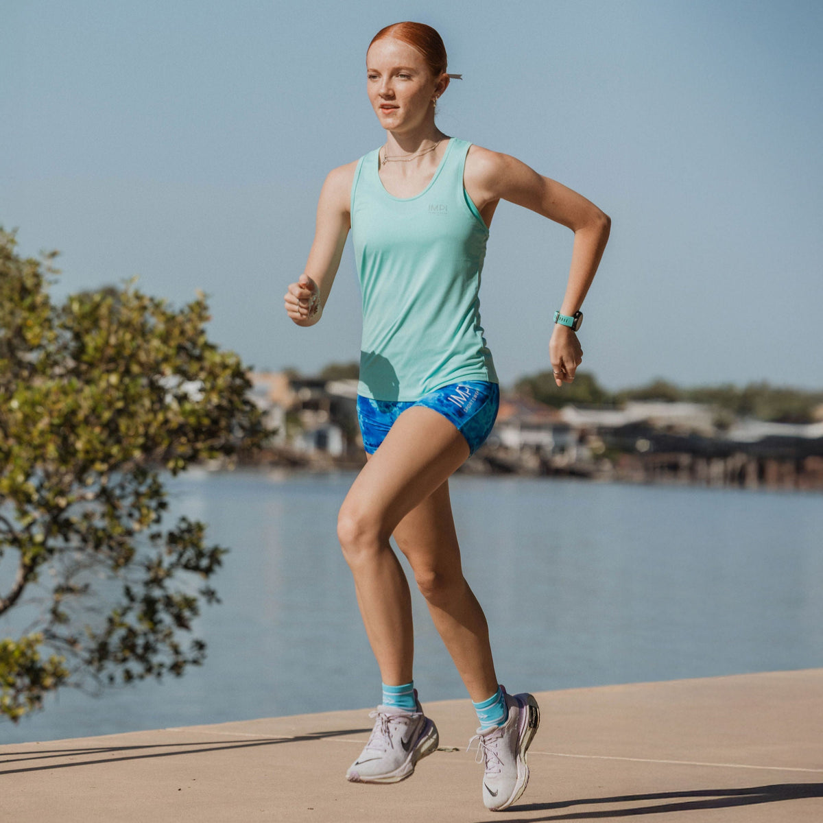 aqua running singlet for girls
