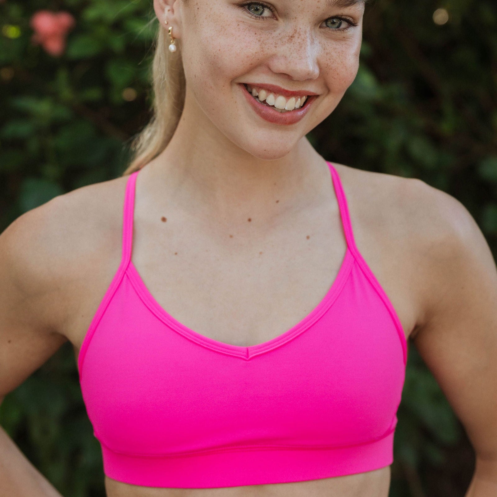girls pink running crop