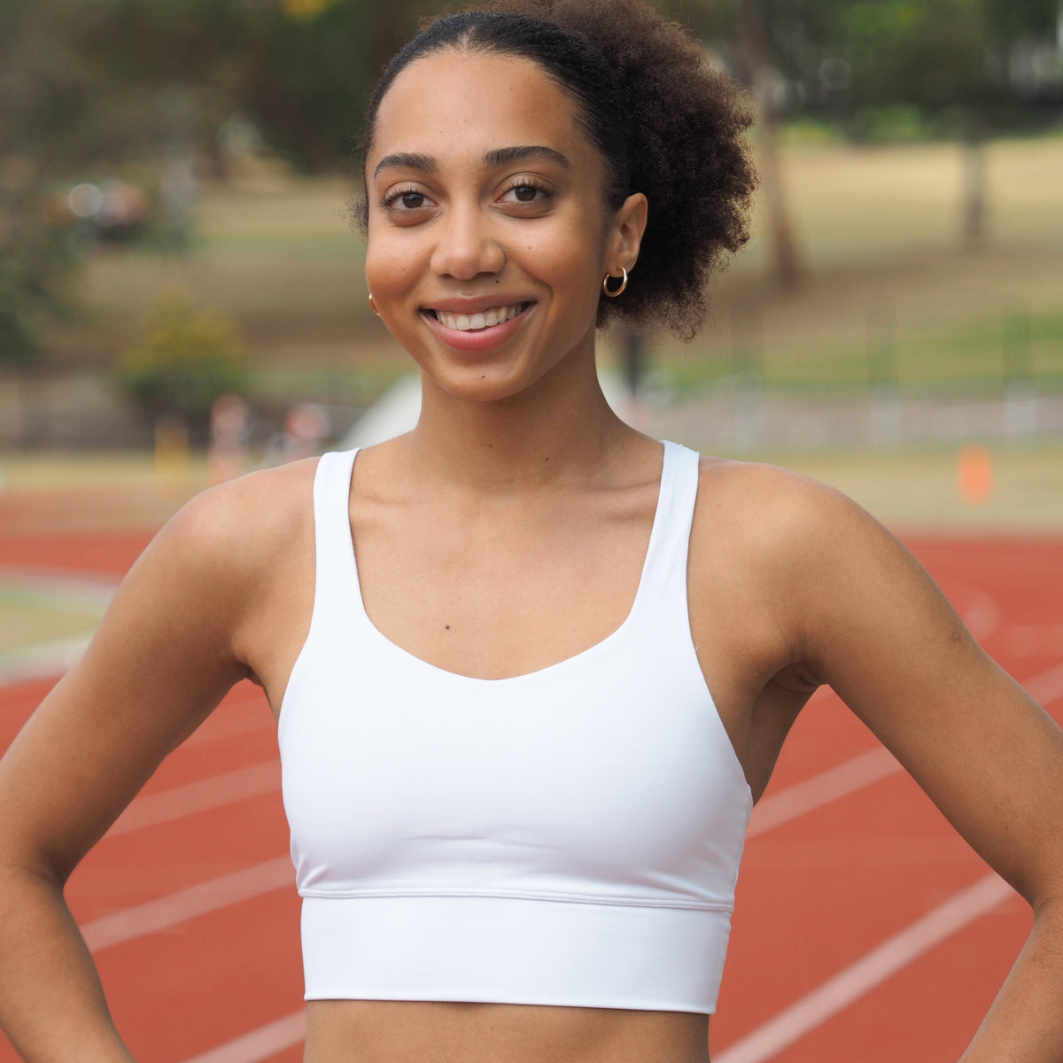 white longer length racing crop