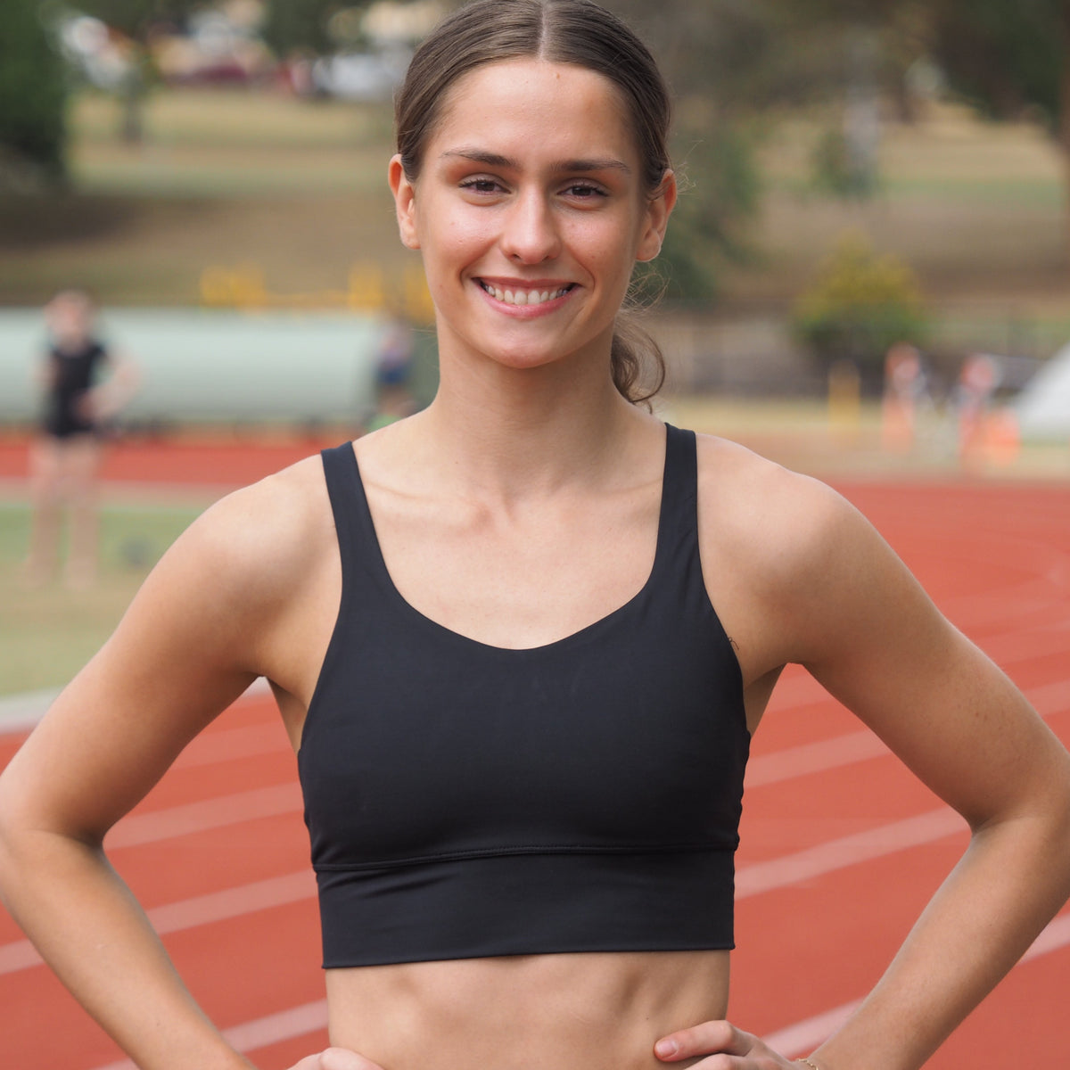 black longer length racing crop