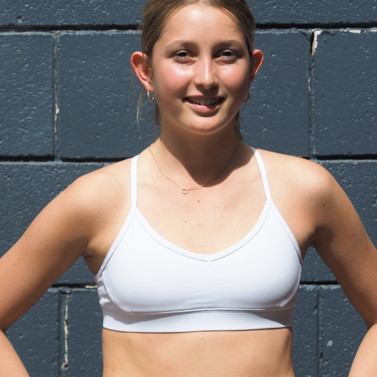 IMPI V-neck Running Bra Top - White - Impi Sportswear