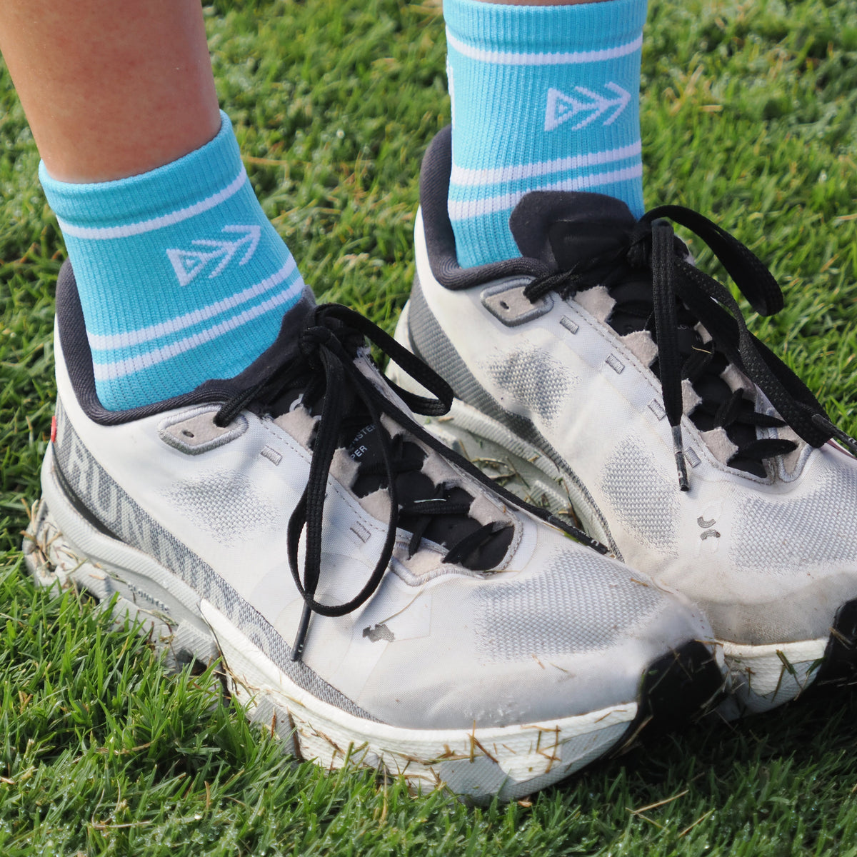 blue running socks