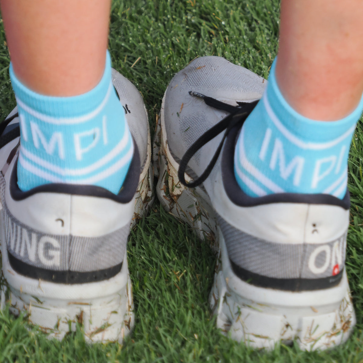 blue running socks