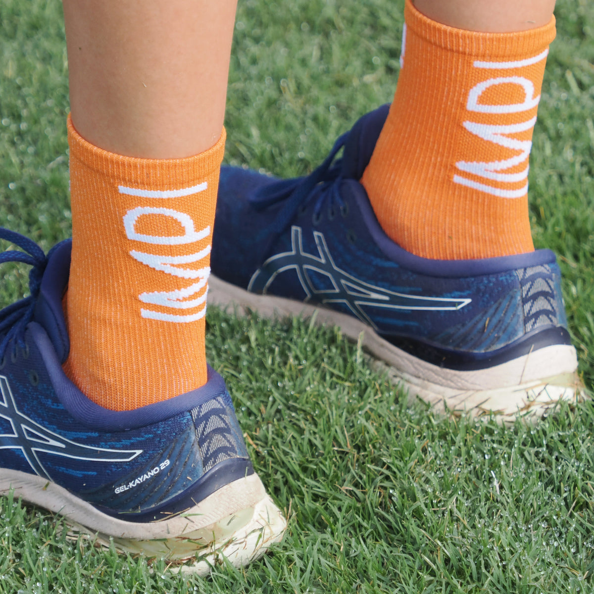 orange running socks