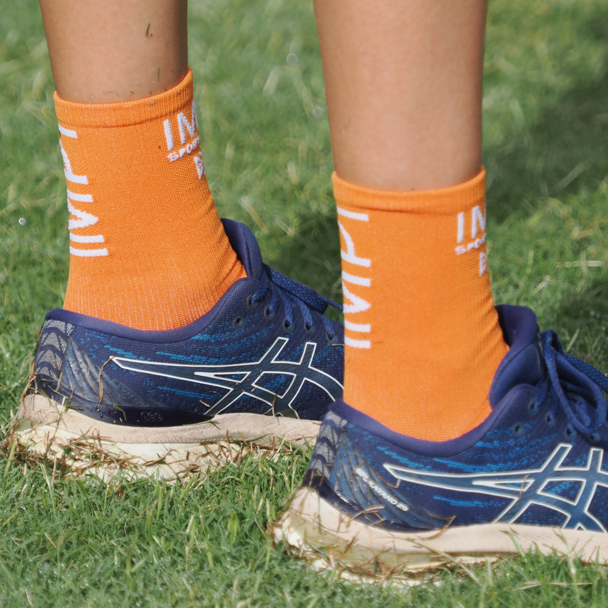 orange running socks