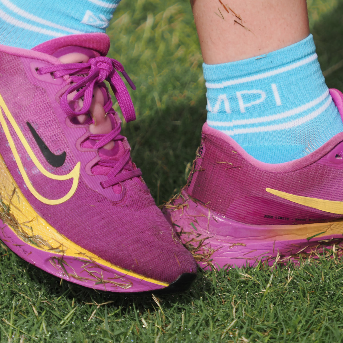 blue running socks