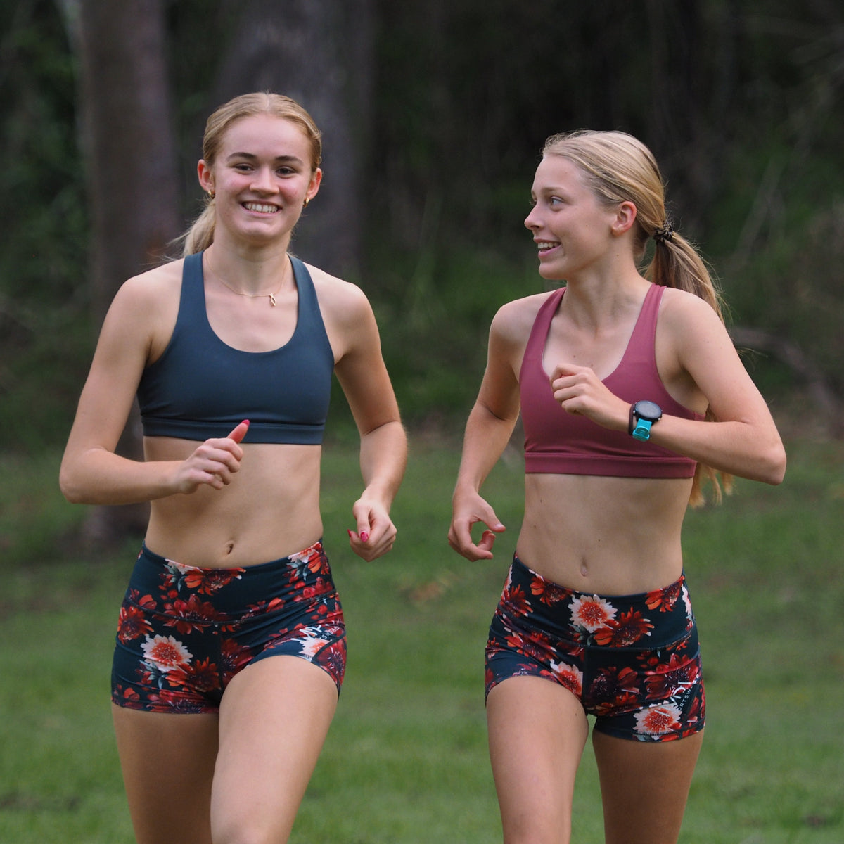 green running shorts