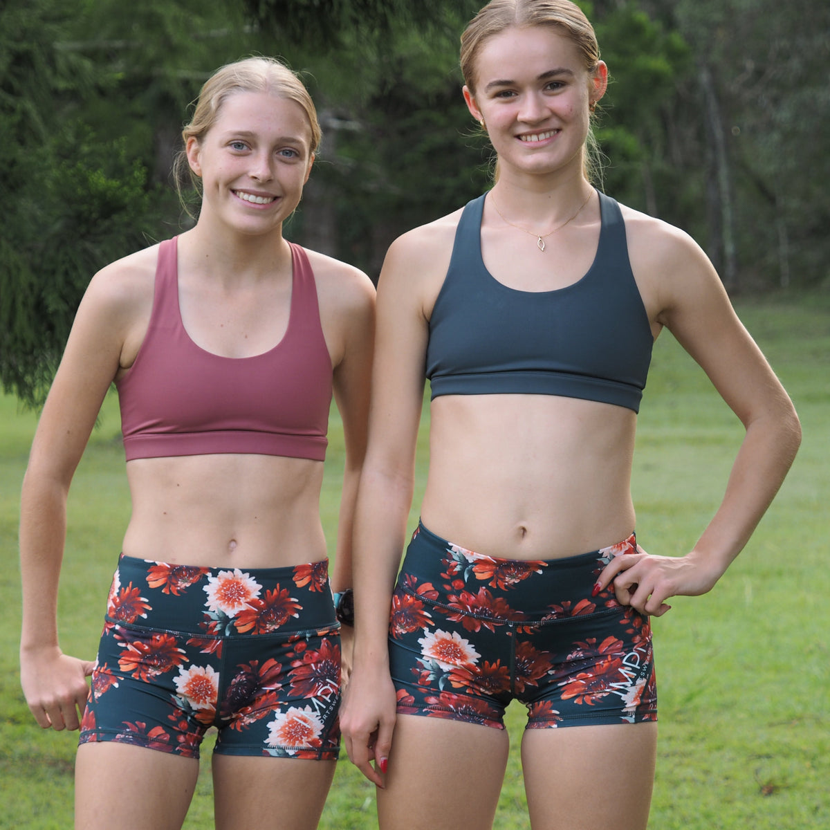 green running shorts