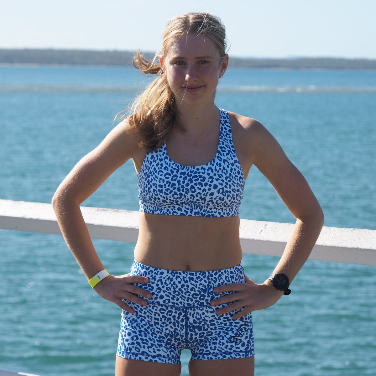 leopard running shorts