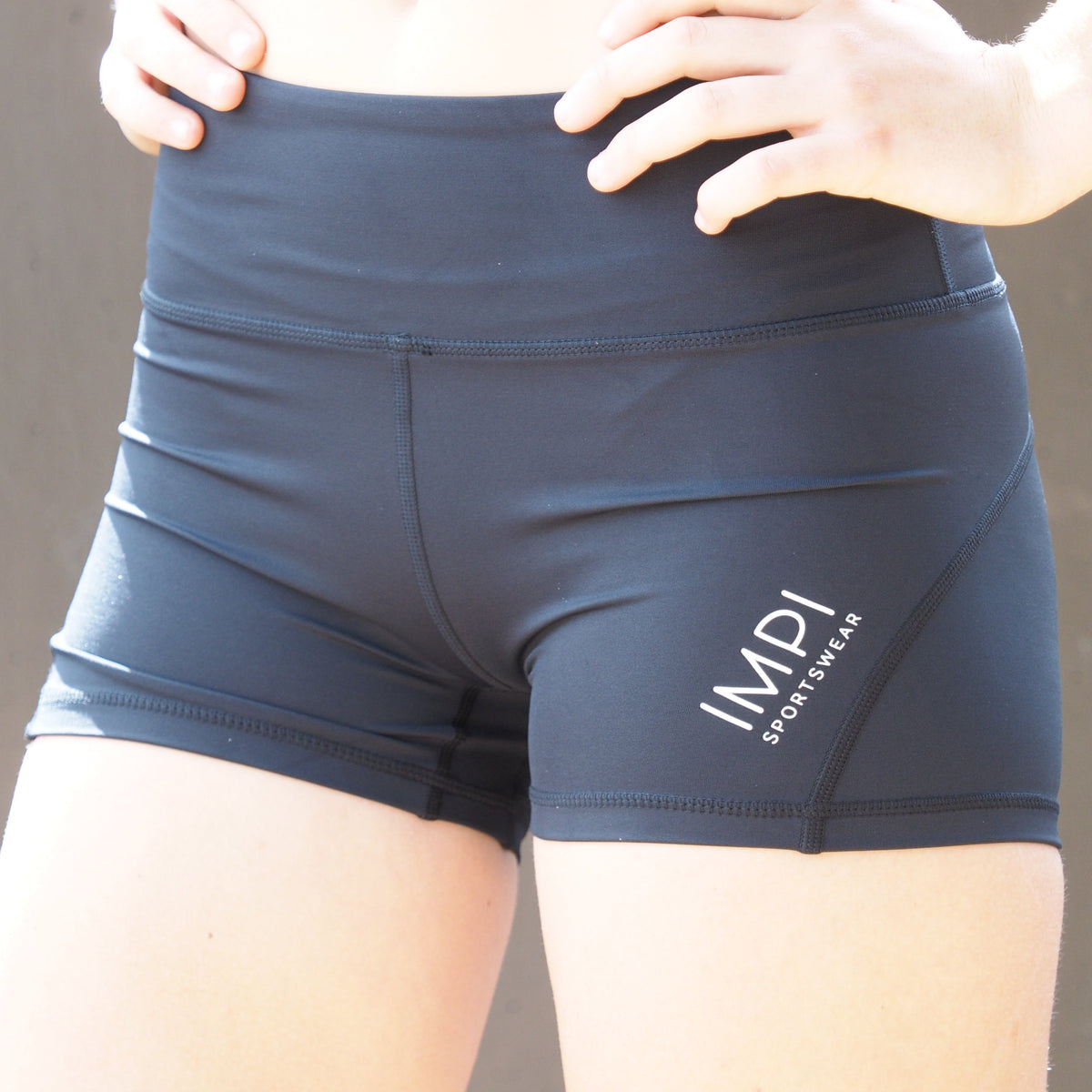 V-Waist Black Athletic Activewear Short for Women 