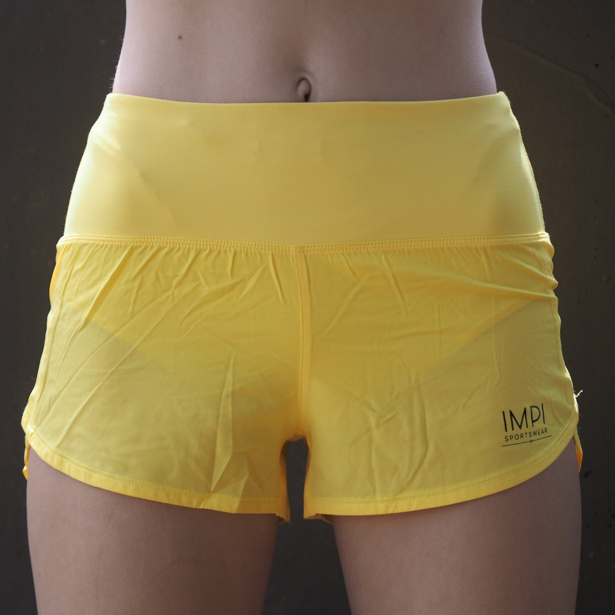 yellow running shorts