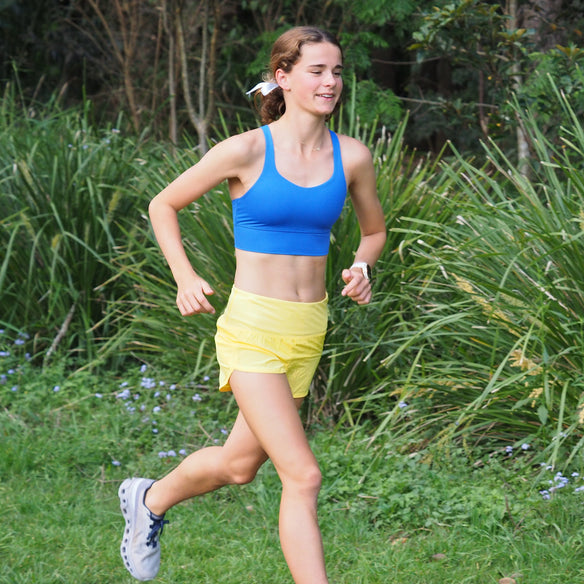 yellow running shorts