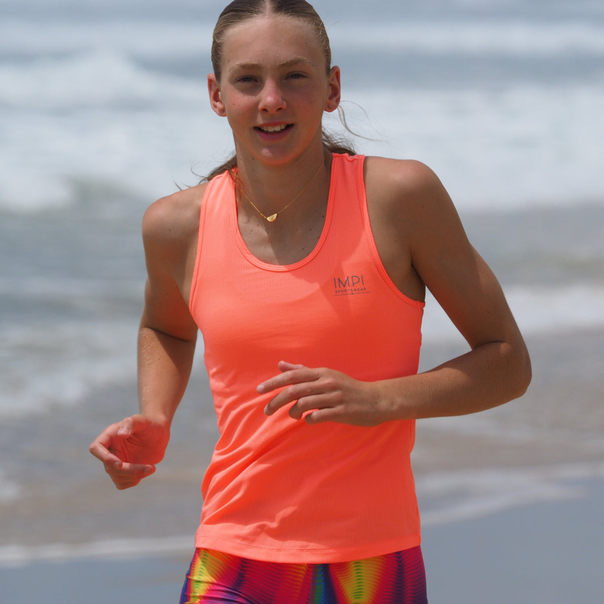 IMPI neon orange running singlet