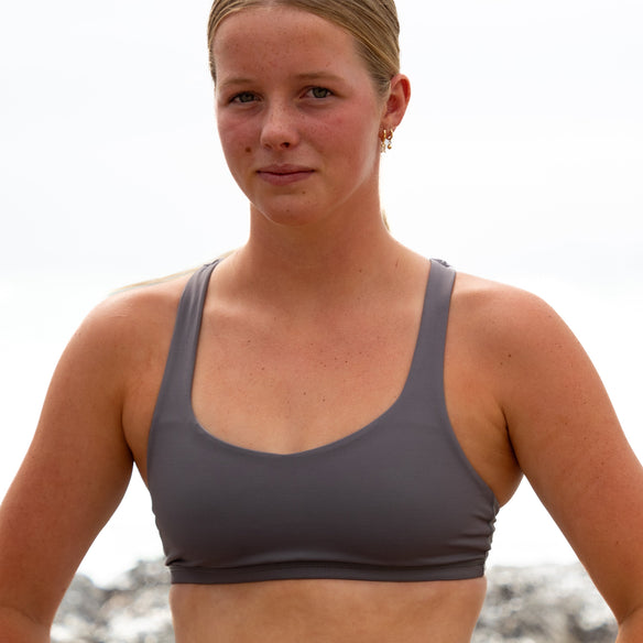 IMPI Strappy Running Bra Top - Steel Grey