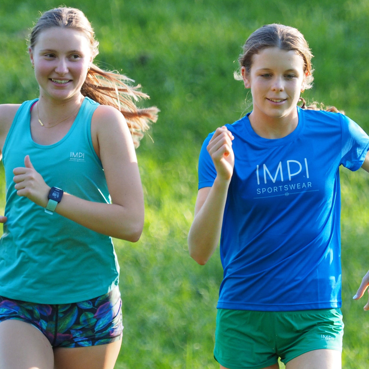 blue running tee